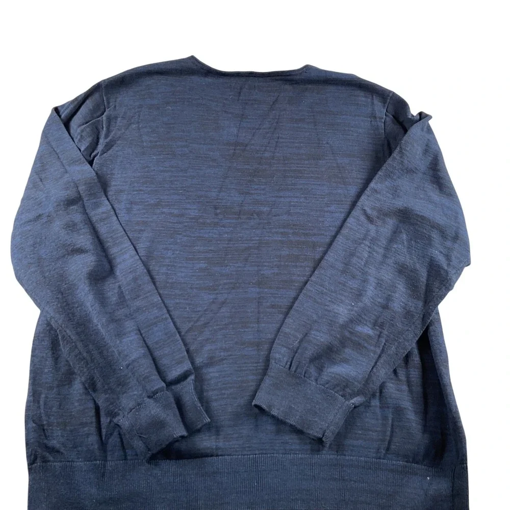 JF J Ferrar Mens‎ V Neck Long Sleeve Sweater Blue Black Heathered Size XXL